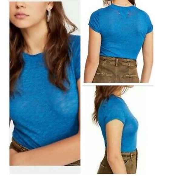 NWT Free People Night Sky Burnout T- Shirt size XS - Picture 3 of 6